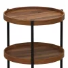 Side table Portogie mdf walnut - metal black D40x50cm