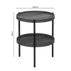 Side table Portogie mdf walnut - metal black D40x50cm