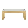 Redro coffee table set of 2 gold metal-glass 100x40x45cm