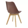 Chair Gaston PP-PU brown-natural leg 53.5x48.5x83cm