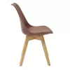 Chair Gaston PP-PU brown-natural leg 53.5x48.5x83cm