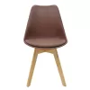 Chair Gaston PP-PU brown-natural leg 53.5x48.5x83cm