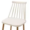 Bar stool Aurora white pp-natural leg 42x49x109cm