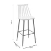 Bar stool Aurora white pp-natural leg 42x49x109cm