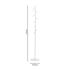 Coat stand Kroker white metal 30x30x173cm