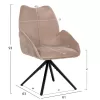 DINING ARMCHAIR SHAI  BEIGE FABRIC-BLACK METAL BASE 61x63x93Hcm.