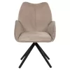 DINING ARMCHAIR SHAI  BEIGE FABRIC-BLACK METAL BASE 61x63x93Hcm.