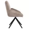 DINING ARMCHAIR SHAI  BEIGE FABRIC-BLACK METAL BASE 61x63x93Hcm.