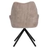 DINING ARMCHAIR SHAI  BEIGE FABRIC-BLACK METAL BASE 61x63x93Hcm.