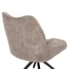 DINING ARMCHAIR SHAI  BEIGE FABRIC-BLACK METAL BASE 61x63x93Hcm.