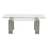 Table Vrocho grey wood-glass 110x60x45cm