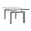 Table Vrocho grey wood-glass 110x60x45cm