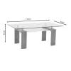 Table Vrocho grey wood-glass 110x60x45cm