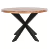 ROUND DINING TABLE MONTANA SUPERIOR  SOLID ACACIA WOOD TOP 4cm. Φ120Χ77Hcm.