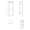 Hallway Cabinet Kent P1 White Oak - Grey Oak 68.5x36.5x195 cm