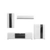 TV Composition Prato White - Black - White Lacquer 264x41x182 cm