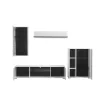 TV Composition Prato White - Black - White Lacquer 264x41x182 cm