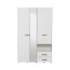 Wardrobe Leon with Mirror 3K2FO White 127.5*55*205.5 cm