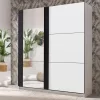 Wardrobe Sicilia 220 OG White - Black 217*62.5*210 cm