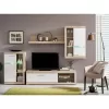 Wall Unit Rosso Grey Oak - White Lacquer 266x41x186 cm