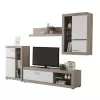 Wall Unit Rosso Grey Oak - White Lacquer 266x41x186 cm