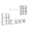 Wall Unit Rosso Grey Oak - White Lacquer 266x41x186 cm