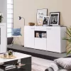 Comota - Chest of drawers Enzo 3K1F White - Black Grey - White Lacquer 173*41,5*96,5 cm