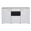 Comota - Chest of drawers Enzo 3K1F White - Black Grey - White Lacquer 173*41,5*96,5 cm