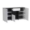 Comota - Chest of drawers Enzo 3K1F White - Black Grey - White Lacquer 173*41,5*96,5 cm