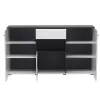 Comota - Chest of drawers Enzo 3K1F White - Black Grey - White Lacquer 173*41,5*96,5 cm