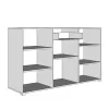 Comota - Chest of drawers Enzo 3K1F White - Black Grey - White Lacquer 173*41,5*96,5 cm