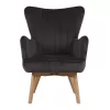 Armchair Nantia Fylliana Velvet Brown - Grey - Natural Legs 69*72*99 cm