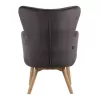 Armchair Nantia Fylliana Velvet Brown - Grey - Natural Legs 69*72*99 cm