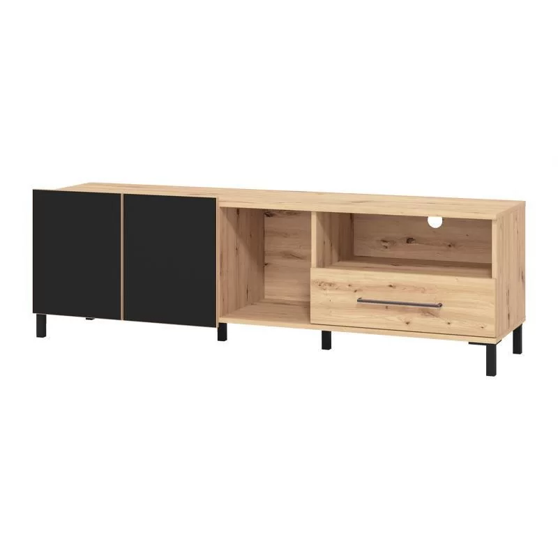 Έπιπλο Τηλεόρασης Coimbra 160 Artisan Oak - Μαύρο 160x41x50 εκ.