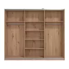 Wardrobe Sardinia with Mirror 270 OG Artisan Oak - Black 262.5*65.5*224 cm