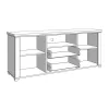 TV Stand Valencia TV 160 White - Artisan Oak -  White Matt 161*41*66.5 cm