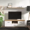 Έπιπλο Τηλεόρασης Valencia TV 150 Λευκό - Artisan Oak - Λευκό Μάτ 147*41*47,5 εκ.