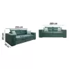 Set 2 Seater and 3 Seater Sofa Le Mans Fylliana Light Green - Mint