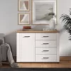 Sideboard Valencia 2K4F White - Artisan Oak - White Matt 118*41*85.5 cm