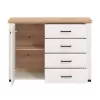 Sideboard Valencia 2K4F White - Artisan Oak - White Matt 118*41*85.5 cm