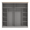 Wardrobe Valencia 220 Grey - Artisan Oak - Matt Grey 220*62.5*214 cm