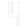 Bookcase Tomar 5 White 70x24.5x176.5 cm