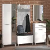 Hallway Cabinet Como P2 OG White - White Lacquer 58x35x195 cm