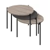 Set of 3 Coffee Tables Wisdom Grey Oak - Anthracite 45x45x45+45x45x40+45x45x35 cm