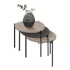 Set of 3 Coffee Tables Wisdom Grey Oak - Anthracite 45x45x45+45x45x40+45x45x35 cm