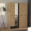 Ντουλάπα Varadero 4K1F1O Artisan Oak - Μαύρο 157,5x53x203,5 εκ.