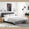 Bed with Floor Libert Fylliana Grey 220x170x110 cm