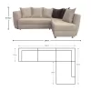 Corner Sofa Vita Fylliana Beige 255x176x90 cm