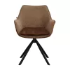 Rotated Armchair with Metal Legs 5064 Fylliana Brown 62x61.5x84 cm