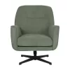 Rotated Armchair with Black Metal Base Rachel Fylliana Green 76x80x91.5 cm